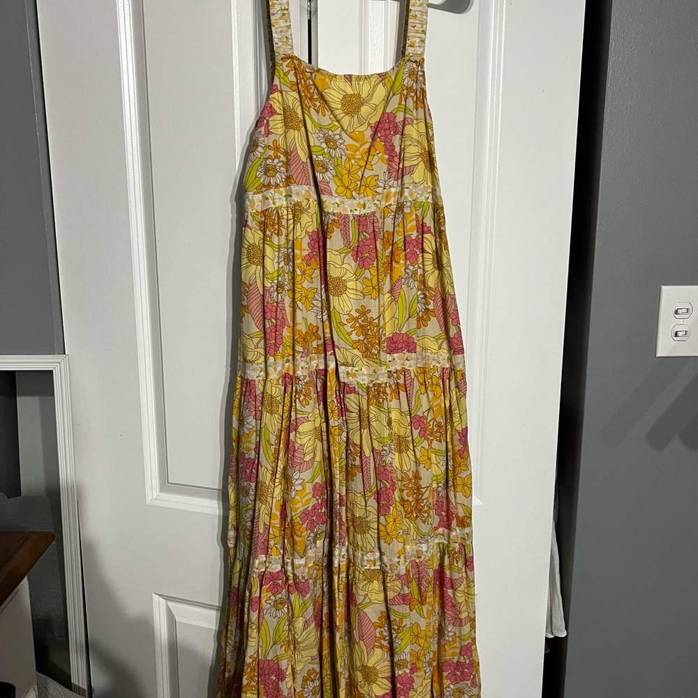 Floral Maxi Dress in Yellow and Pink